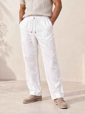 Collection by Michael Strahan Men’s XL White 100% Linen Pants